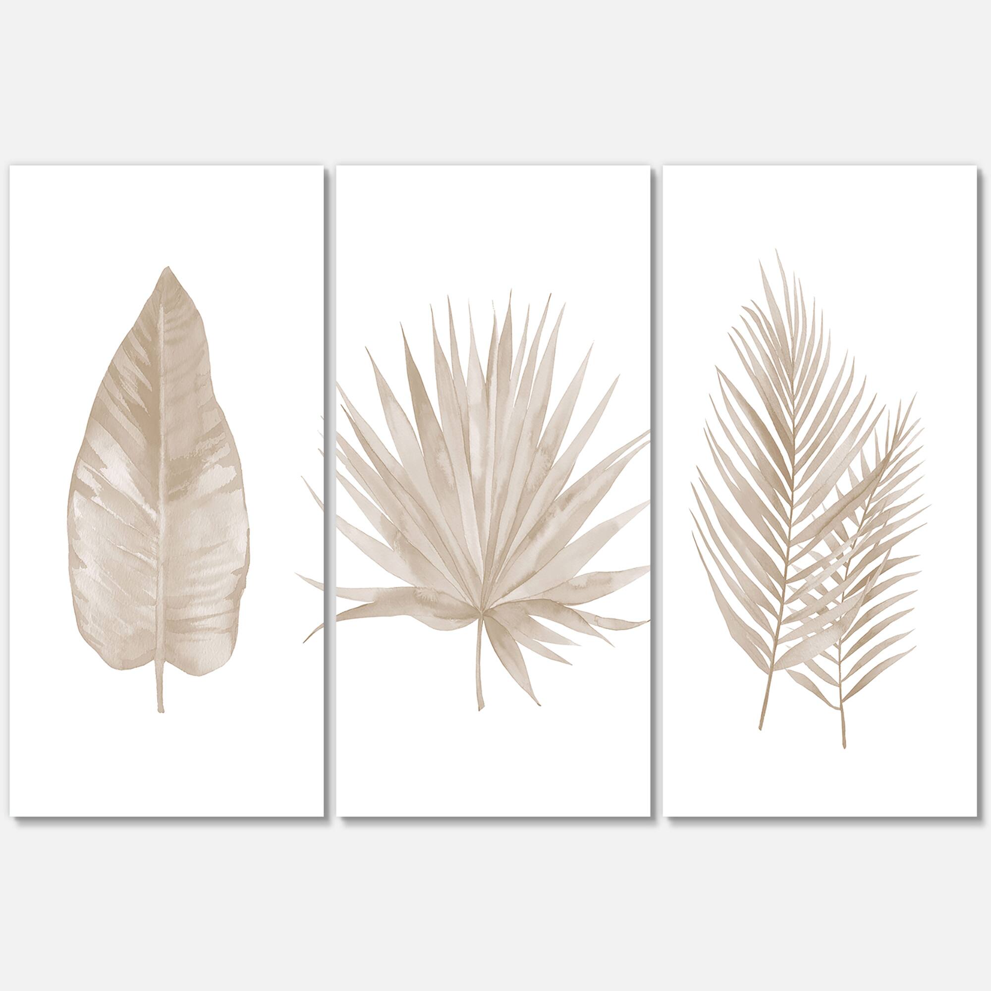 Designart - Tropical Beiges Leaves